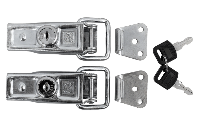 Set of side hooks with WINTERHOFF BVS 60-1 + BVSG 60-A fasteners, complete trailer side lock with key