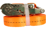 Set of four UNITRAILER 10m/25mm/1t orange transport belts with tensioner