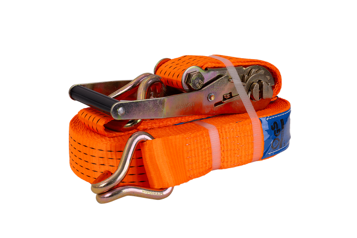 Set of four UNITRAILER 15m/50mm/5t orange transport belts with tensioner