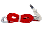 Set of four UNITRAILER 6m/35mm/2t red transport belts with tensioner
