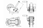 Hand winch for boat trailers 1150 kg with belt and cover Knott