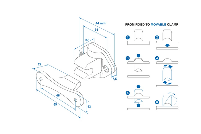 Caravan, camper door latch ProPlus 362622PM white door retaining handle