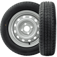 thumbnail image 2 of Major White Steel Trailer Wheel/Rim – 4 Lug, 8" Diameter, Fits 18.5x8.50-8 & 18.5x9.50-8 Tires 2 of 6