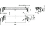 AL-KO COMPACT braked axle for trailer/carrier 1350kg 1100mm 1550mm 5x112